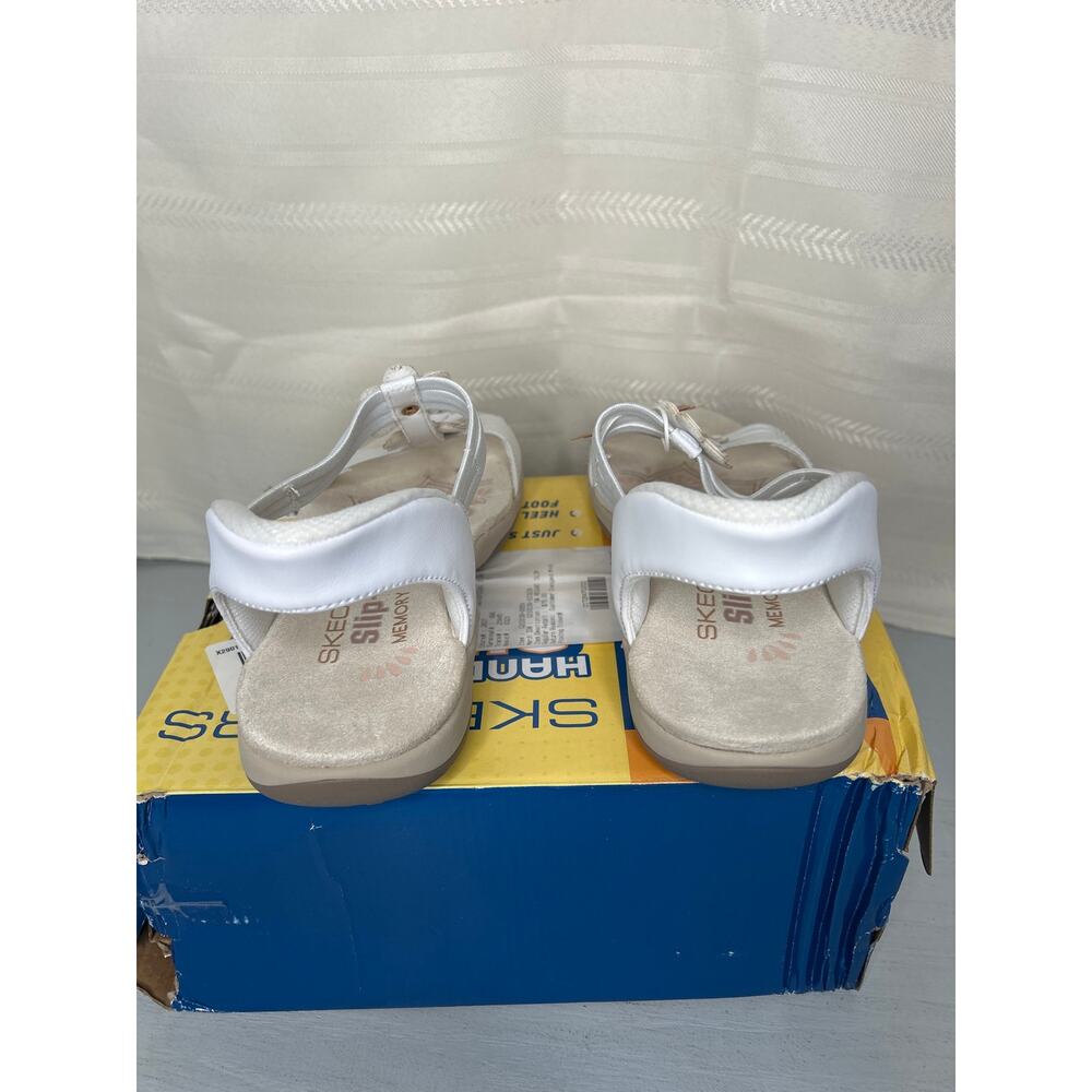 Skechers Reggae Slim Blooming Romance Slip-Ins Sandals White Size 9 - Picture 7 of 16